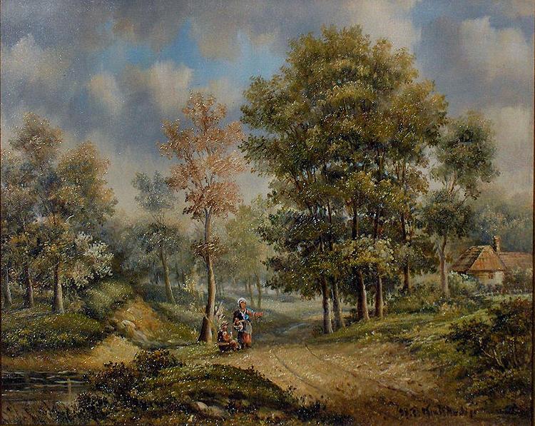 unknow artist Walk in the woods France oil painting art